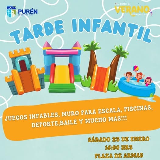  25 DE ENERO;TARDE INFANTIL EN  PLAZA DE ARMAS, EN PURÉN