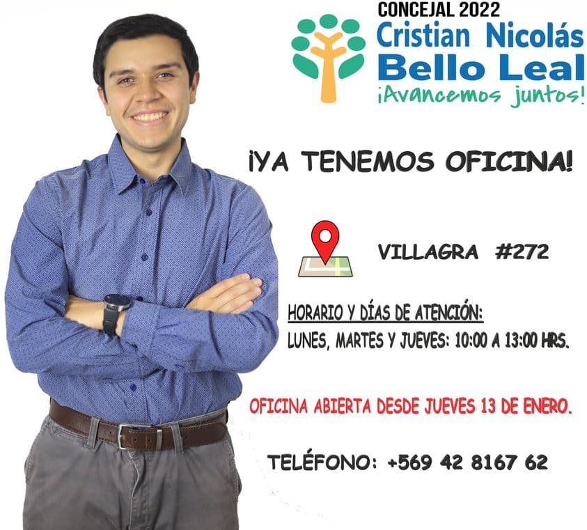 CONCEJAL CRISTIAN BELLO LEAL INAUGURÓ SU OFICINA