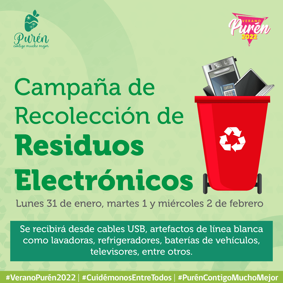 CAMPAÑA DE RECOLECCIÓN DE RESIDUOS ELECTRÓNICOS PURÉN 2022