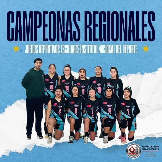 BÁSQUETBOL FEMENINO U 14 LICEO BICENTENARIO PURÉN PRIMER LUGAR REGIONAL